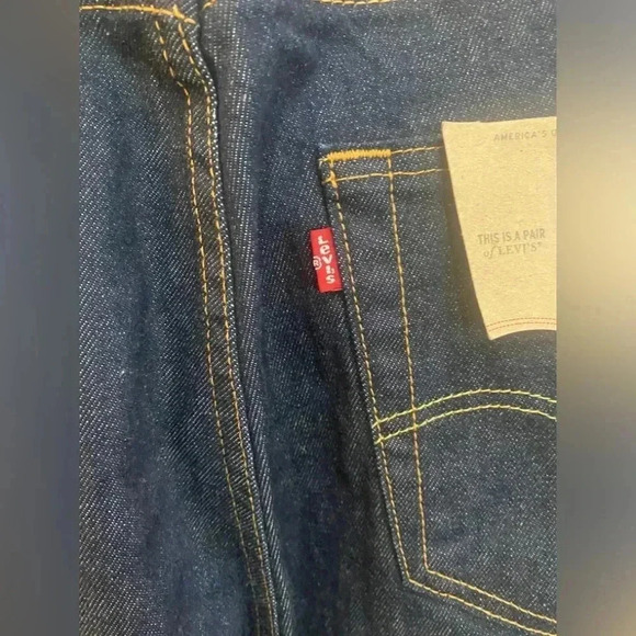 NWT Levi's Men's 505 Regular-Fit Stretch Jeans in Rinse Str Dark Wash 38x34 - Picture 4 of 6